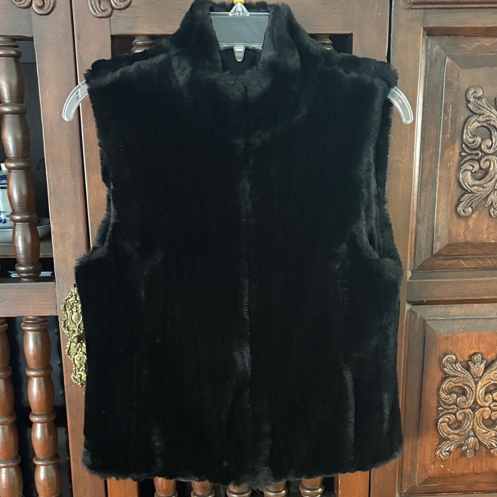 Black Faux Fur Vest